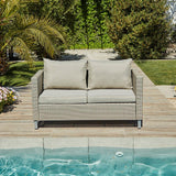 Aria Rattan Garden Sofa Set with Parasol - Laura James