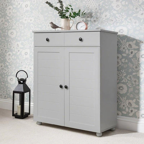 Ascot Shoe Cabinet - Grey Storage Cupboard – Laura James