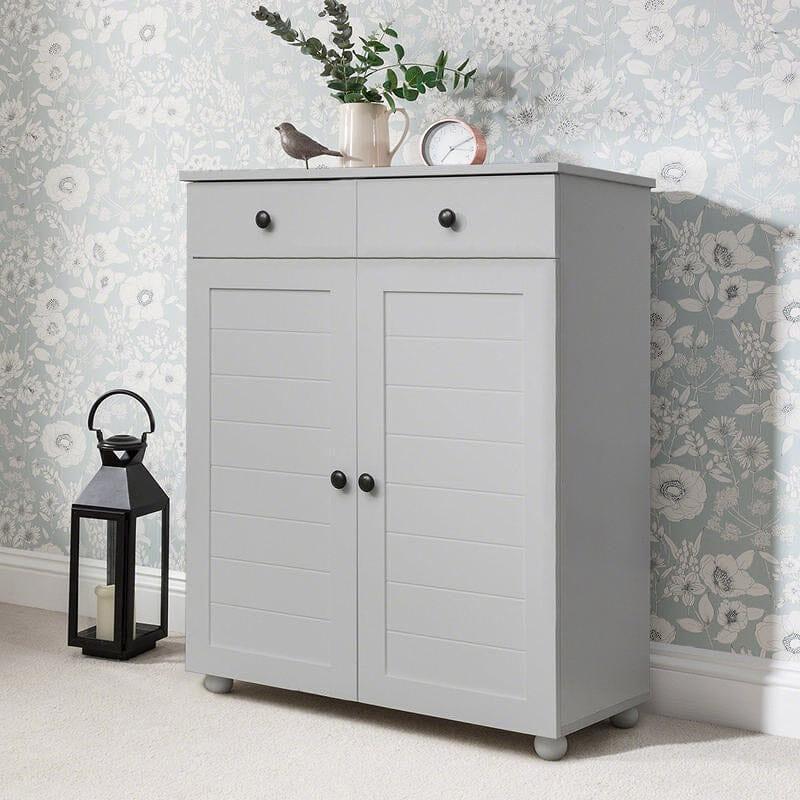 Ascot Shoe Cabinet Grey Storage Cupboard – Laura James