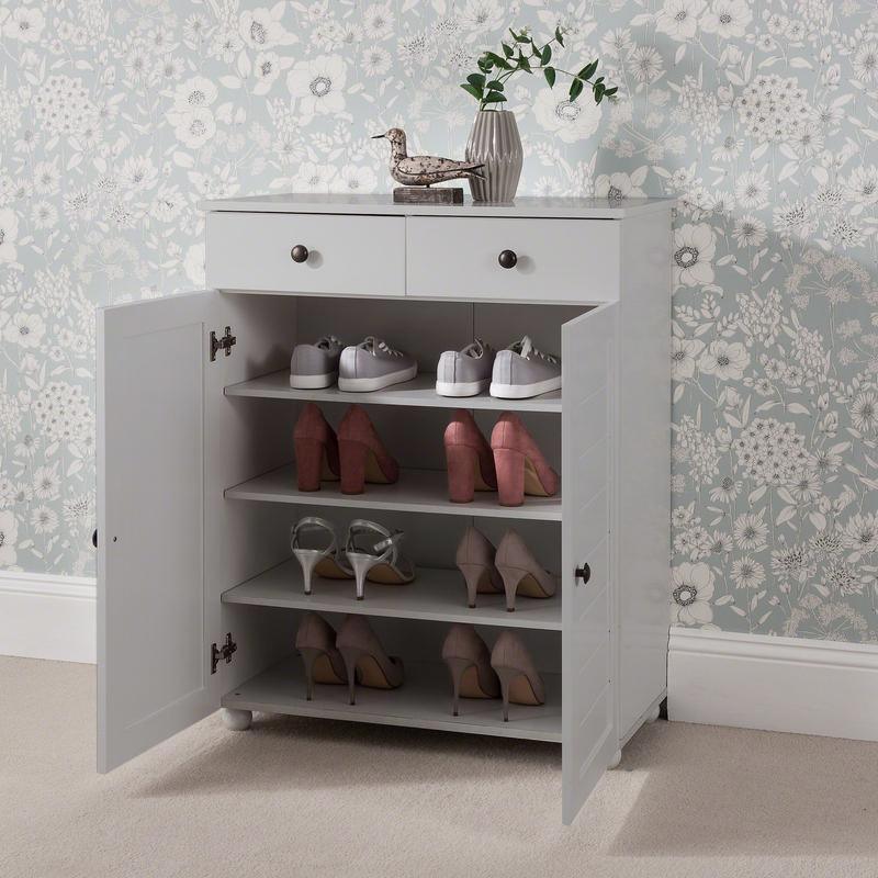 Ascot Shoe Cabinet Grey Storage Cupboard – Laura James