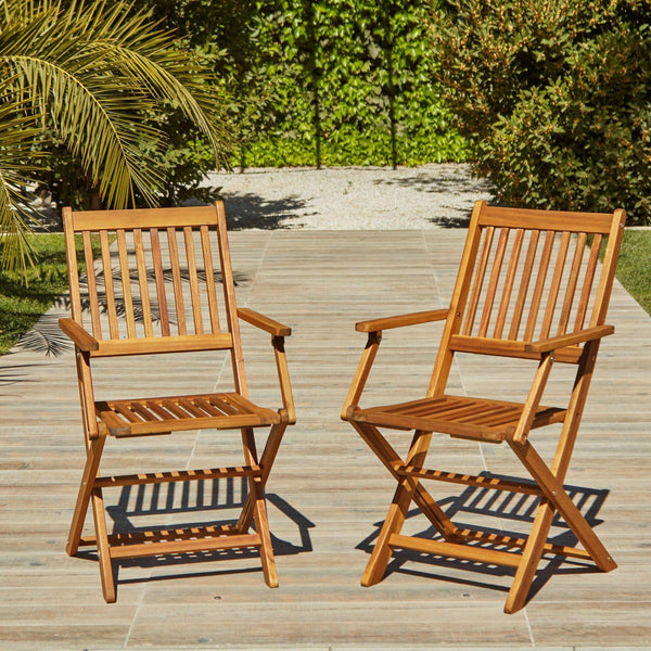 Ashby Wooden Garden Folding Chairs Set of 2 Laura James