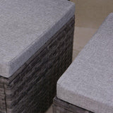 9 Seater Rattan Outdoor Corner Sofa Set - Grey Weave - Laura James