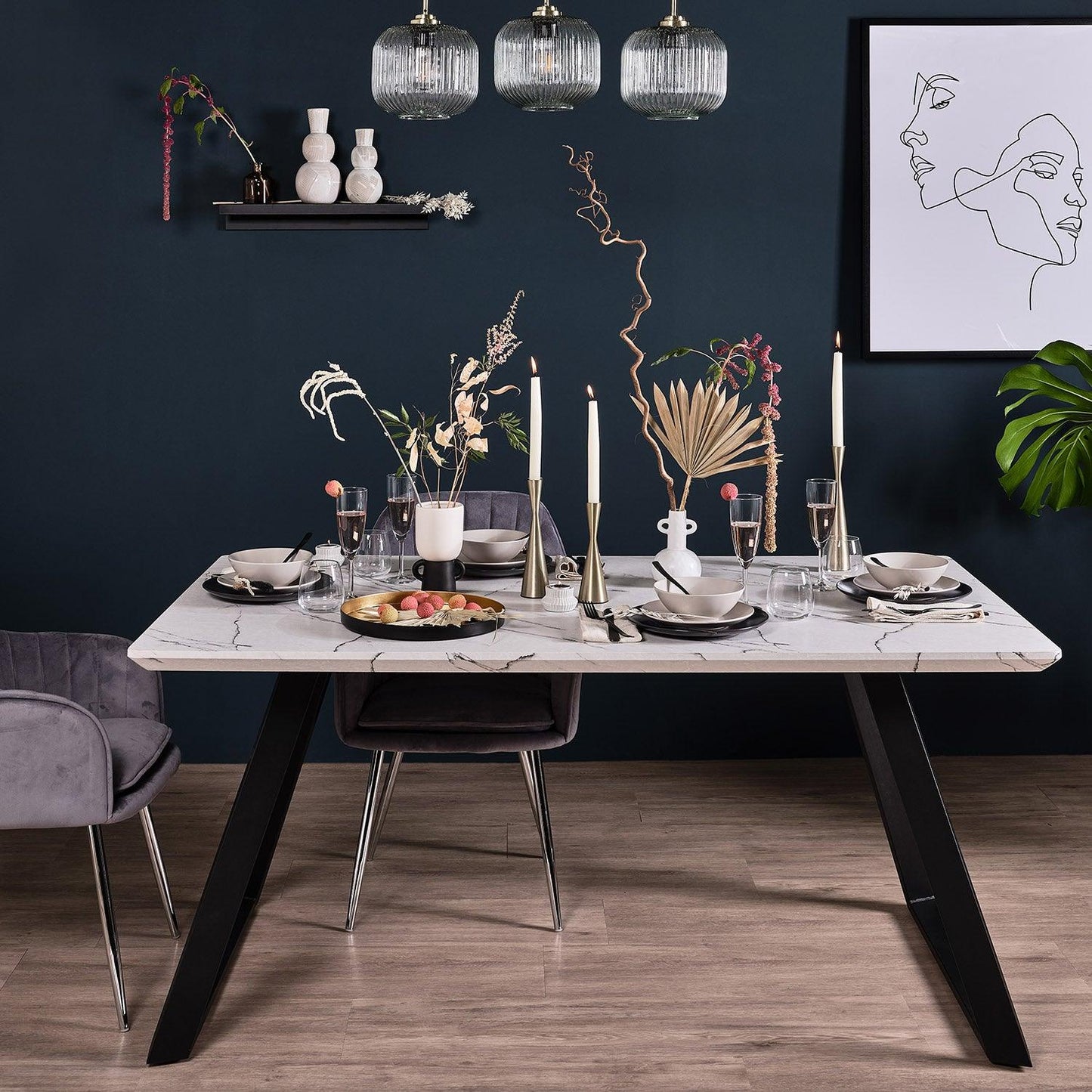 Atlas Marble Top Dining Table