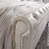 Double Crushed Velvet Sleigh Bed Frame - Champagne - Laura James
