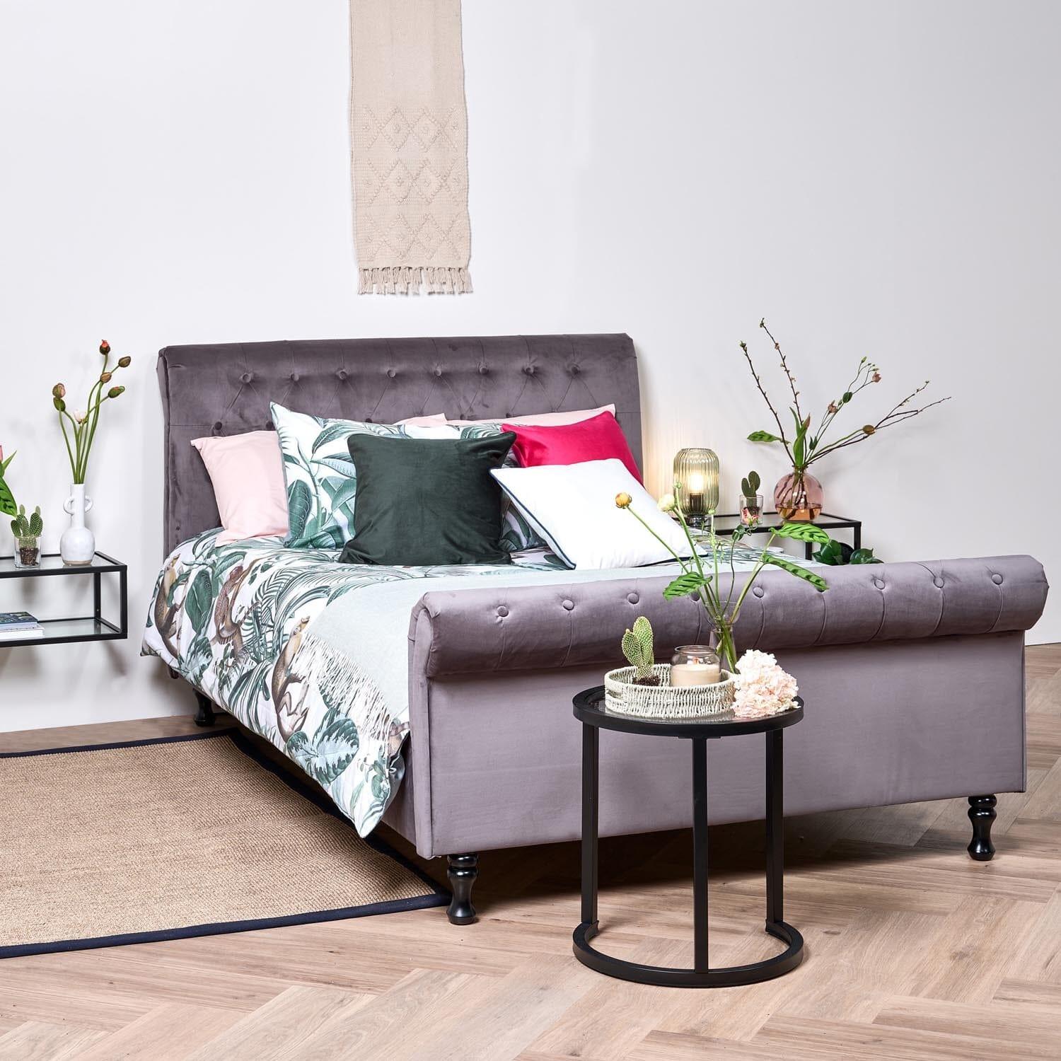 Double grey sleigh bed discount