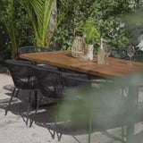 Hali 8 Seater Wooden Outdoor Dining Set with Hali Black Chairs - Laura James 
