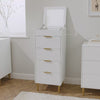 Gloria wardrobe and drawers set - 4 over 4 chest of drawers - grey