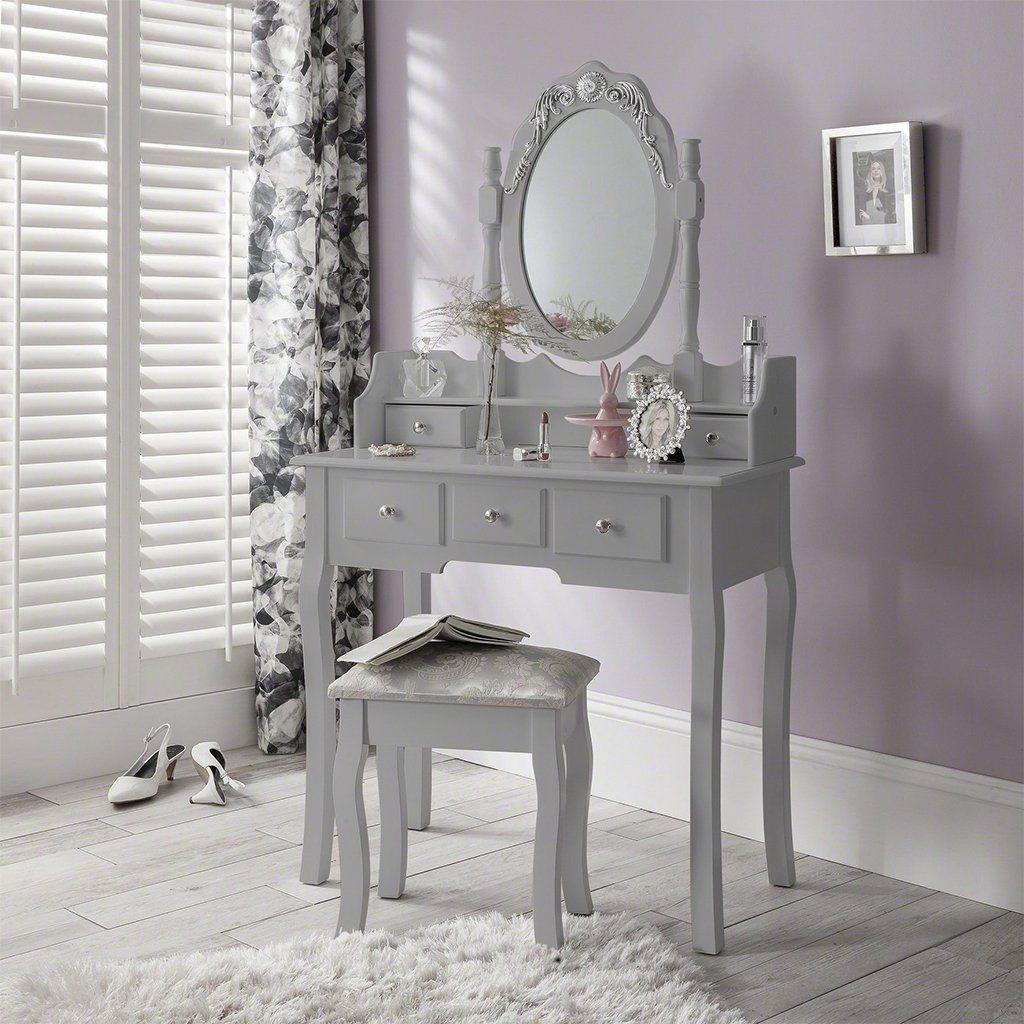 Capri Dressing Table Mirror & Stool