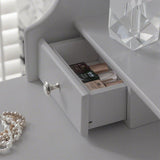 Capri Grey Dressing Table, Stool & Mirror Set - Laura James
