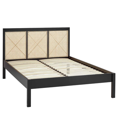 Charlie double bed frame and mattress set - black -Laura James