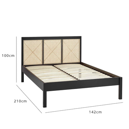 Charlie double bed frame and mattress set - black -Laura James