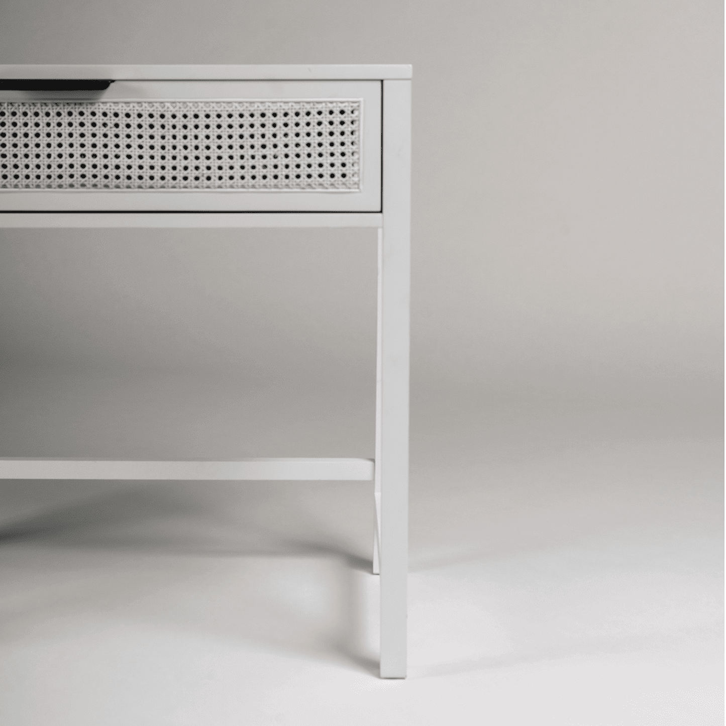 Charlie rattan dressing table - white - Laura James