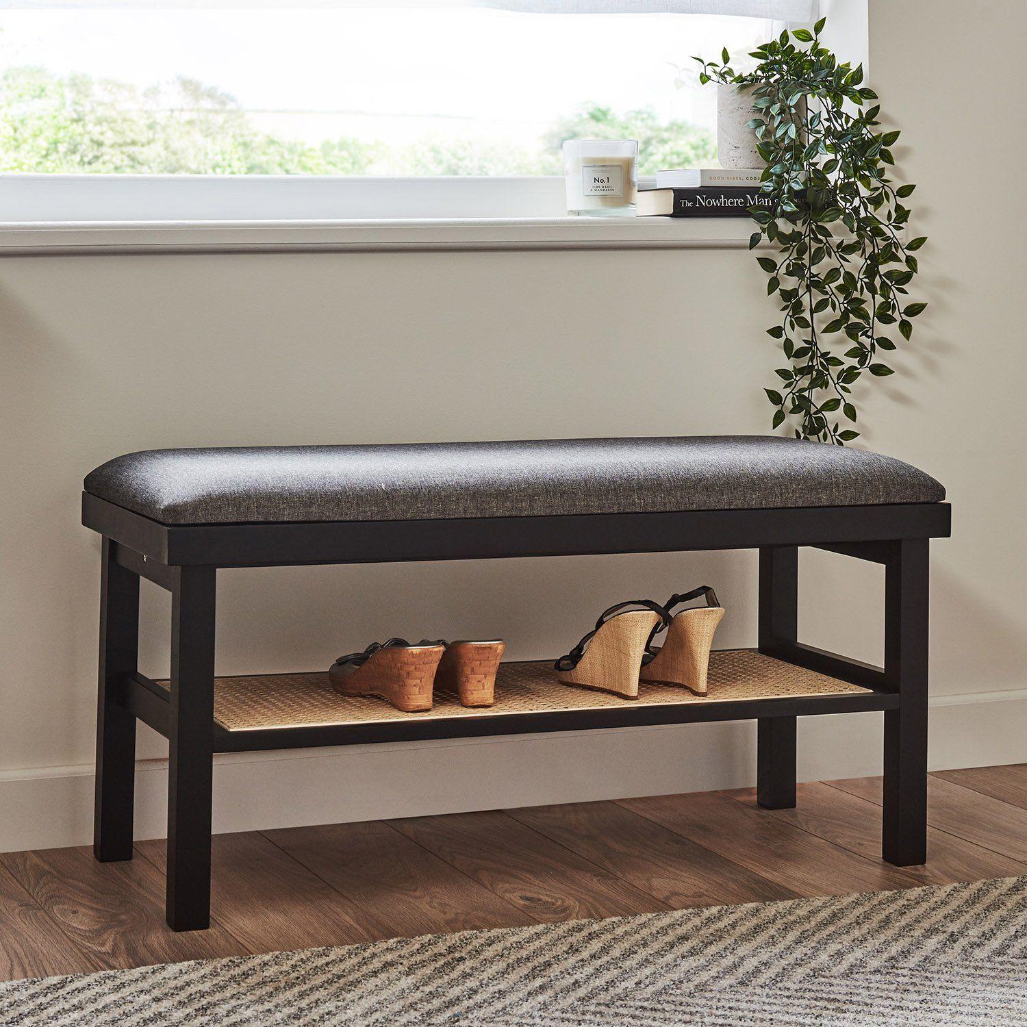 Charlie Hallway Bench Cane Black Laura James