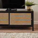 Charlie TV unit - cane front - black - Laura James