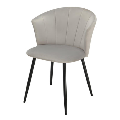 Cleo dining chair - grey velvet and black - Laura James