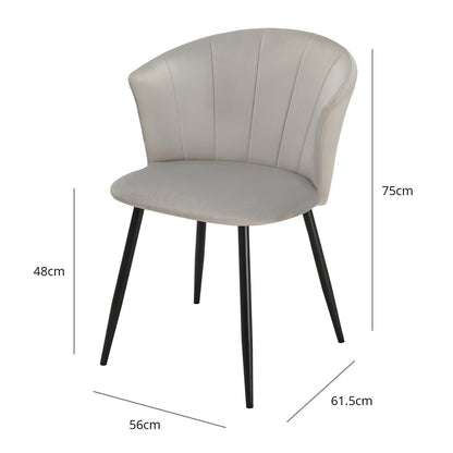 Cleo Dining Chairs - Grey with Black Legs - Laura James