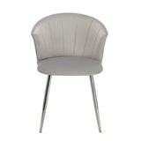 Cleo dining chair - grey velvet and chrome - Laura James