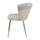 Cleo dining chair - grey velvet and chrome - Laura James