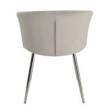 Cleo dining chair - grey velvet and chrome - Laura James