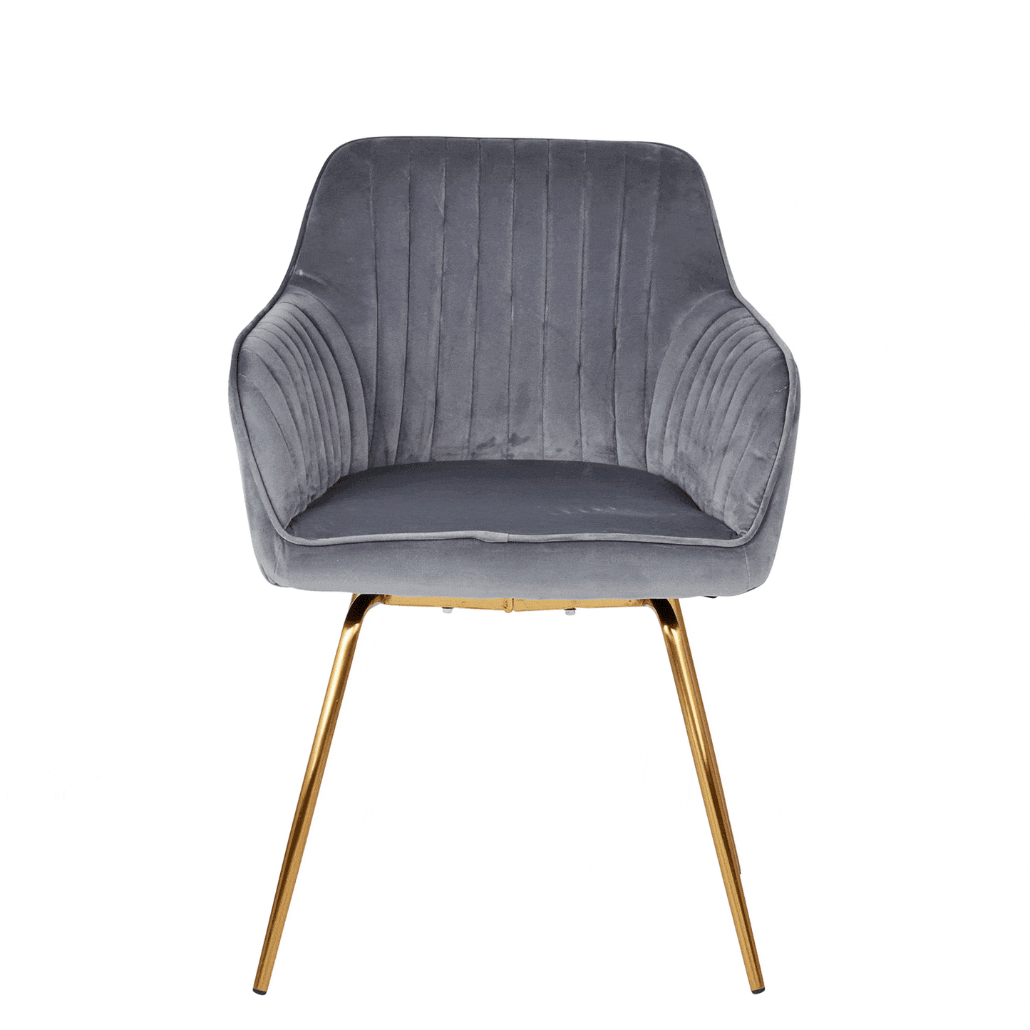 Darcy swivel chair - velvet - grey and gold - Laura James