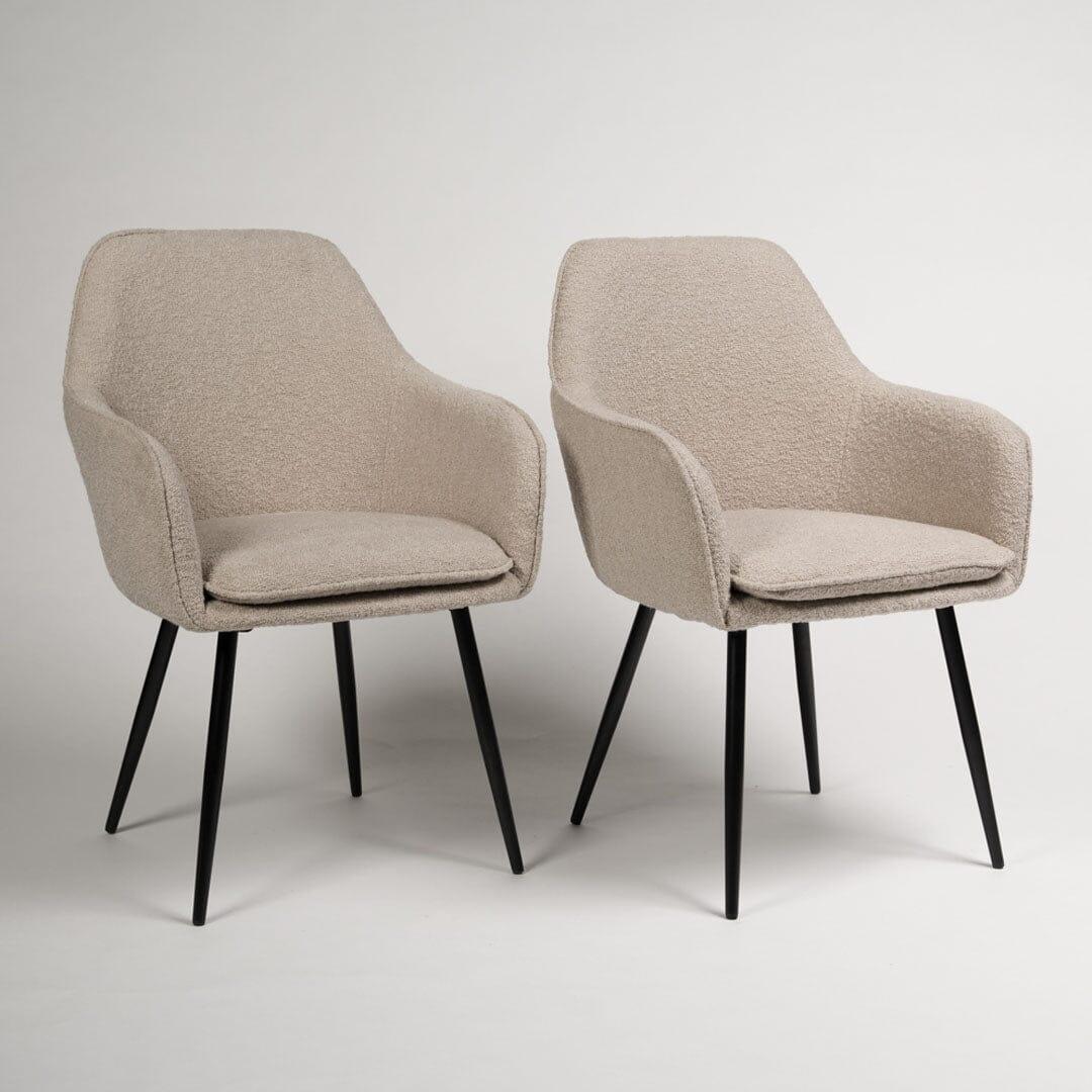 Dolly accent chair - set of 2 - boucle with black legs - Laura James