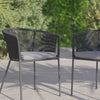 Hali Black Rope Chairs - Grey Cushions - Laura James