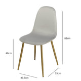 Ellis dining chairs - set of 2 - grey and gold - Laura James