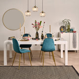 Ellis dining chairs - set of 2 - teal and gold - Laura James