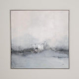 Seascape Silver Framed Canvas Print - 82x82cm - Laura James
