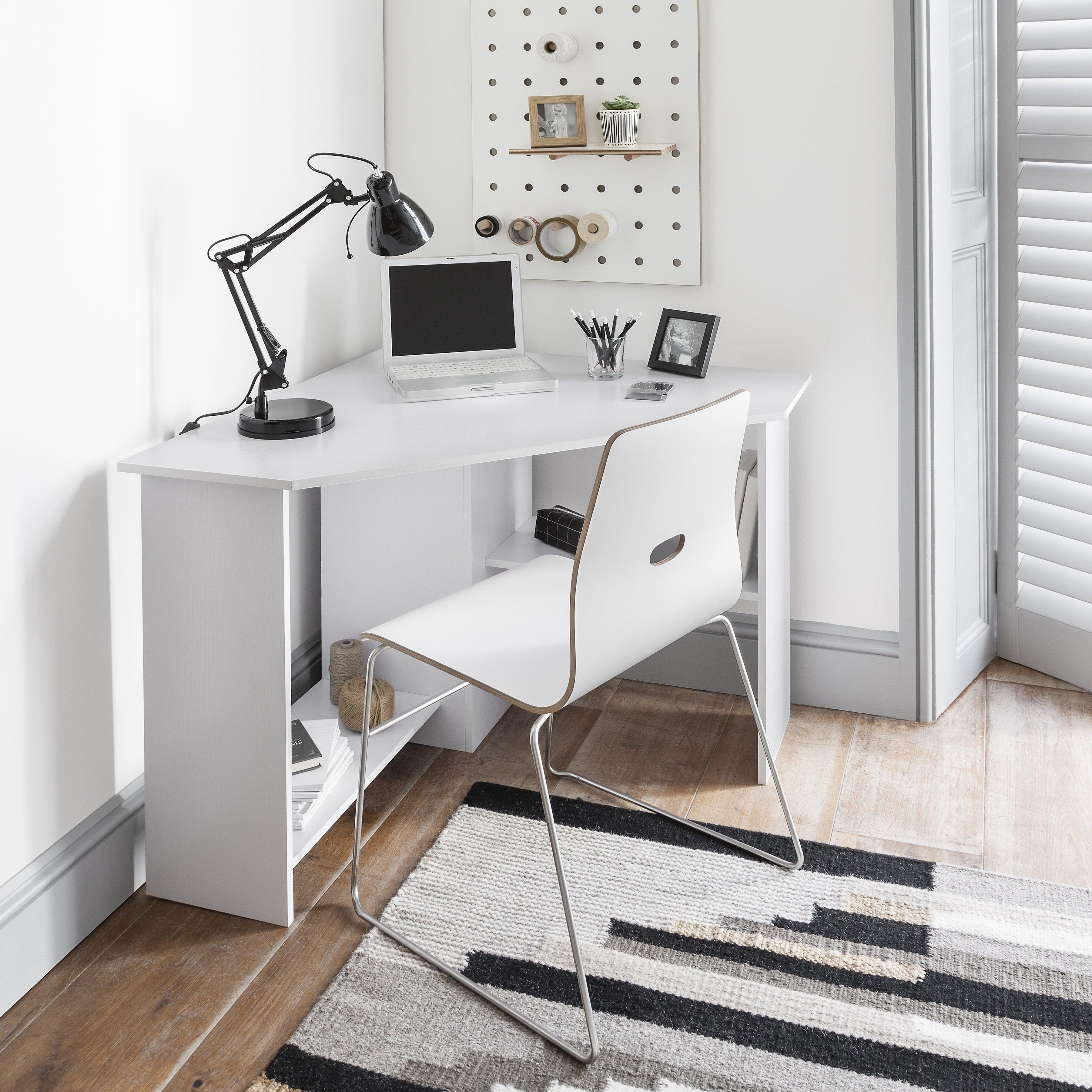 Essie Corner Desk White Laura James