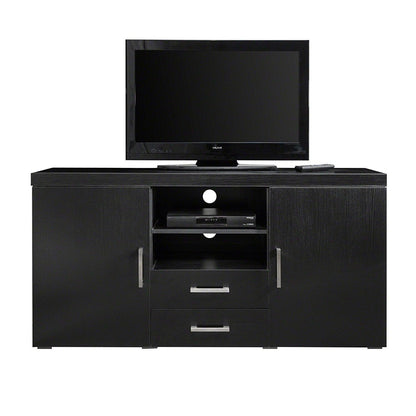 TV Stand Cabinet Unit Cupboard – with drawer and shelves (Black) - Laura James