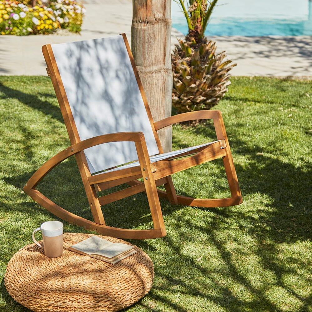 Freddie Wooden Garden Rocking Chair White