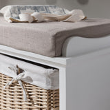 Fyfield Hallway Storage Bench in White with cushion - Laura James