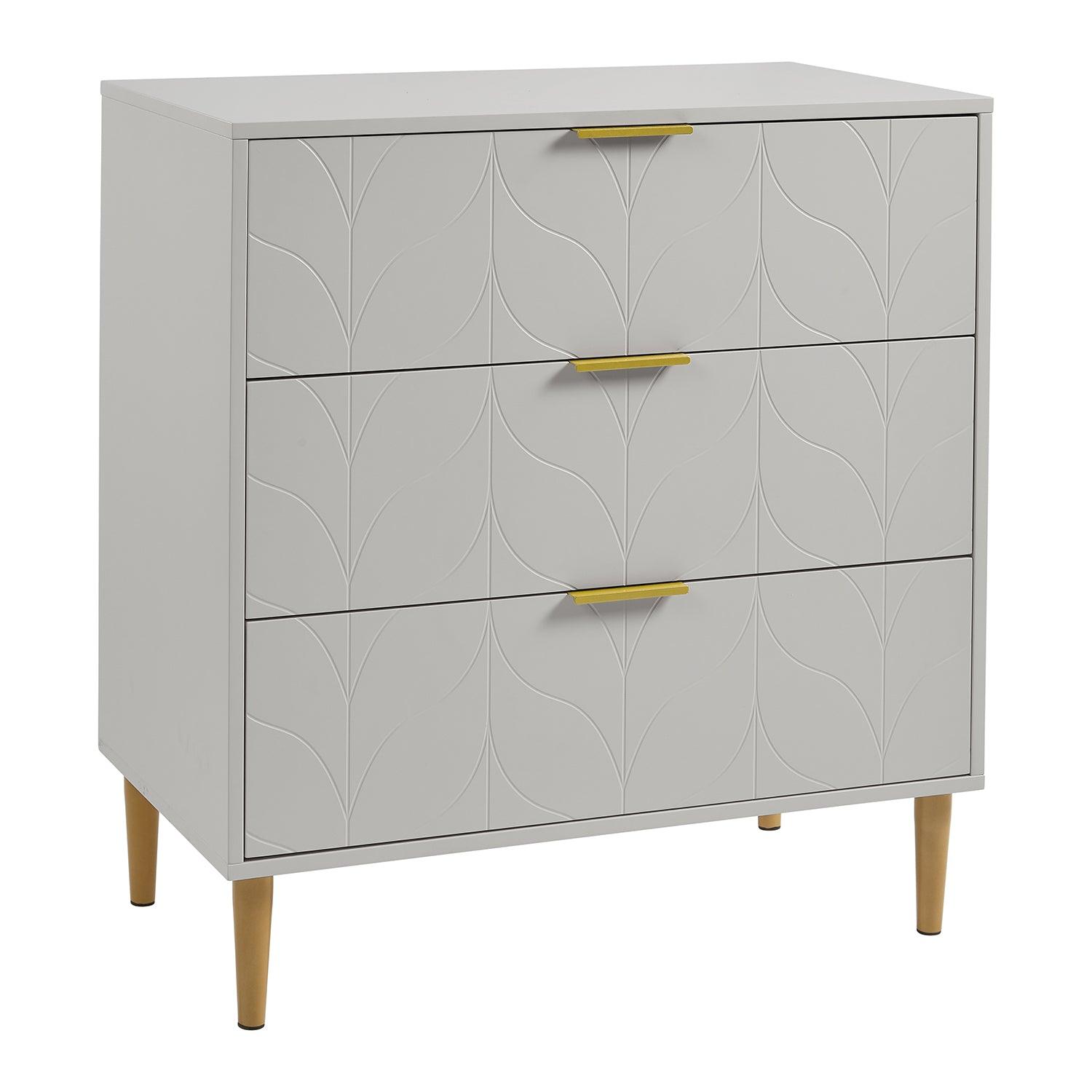 Gloria chest of drawers - grey & brass effect - Laura James