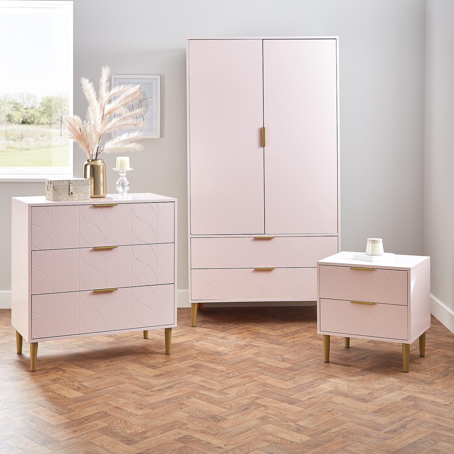 Gloria 3 piece bedroom furniture set - 3 drawers