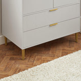 Gloria 3 piece bedroom furniture set - 4 over 4 chest of drawers - grey - Laura James