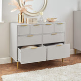Gloria 3 piece bedroom furniture set - 4 over 4 chest of drawers - grey - Laura James