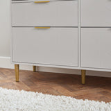 Gloria 3 piece bedroom furniture set - 4 over 4 chest of drawers - grey - Laura James