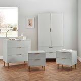 Gloria 4 piece bedroom furniture set - 3 drawer chest of drawers - grey - Laura James