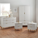 Gloria 4 piece bedroom furniture set - 4 over 4 chest of drawers - grey - Laura James