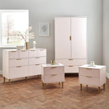 Gloria 4 piece bedroom furniture set - 4 over 4 chest of drawers - pale pink - Laura James