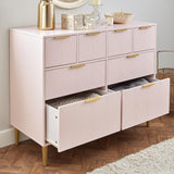 Gloria 4 piece bedroom furniture set - 4 over 4 chest of drawers - pale pink - Laura James
