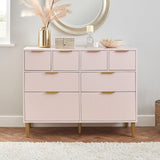Gloria chest of drawers - 4 over 4 - pale pink & brass effect - laura James
