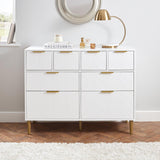 Gloria chest of drawers - 4 over 4 - white & brass effect - laura James