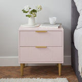 Gloria bedside table - pale pink and brass effect - Laura James