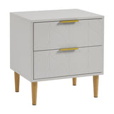 Gloria bedside table - grey and brass effect - Laura James