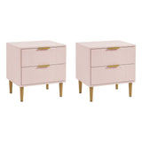 Gloria bedside tables - set of two - pale pink and brass effect - Laura James