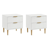 Gloria bedside tables - set of two - white and brass effect - Laura James