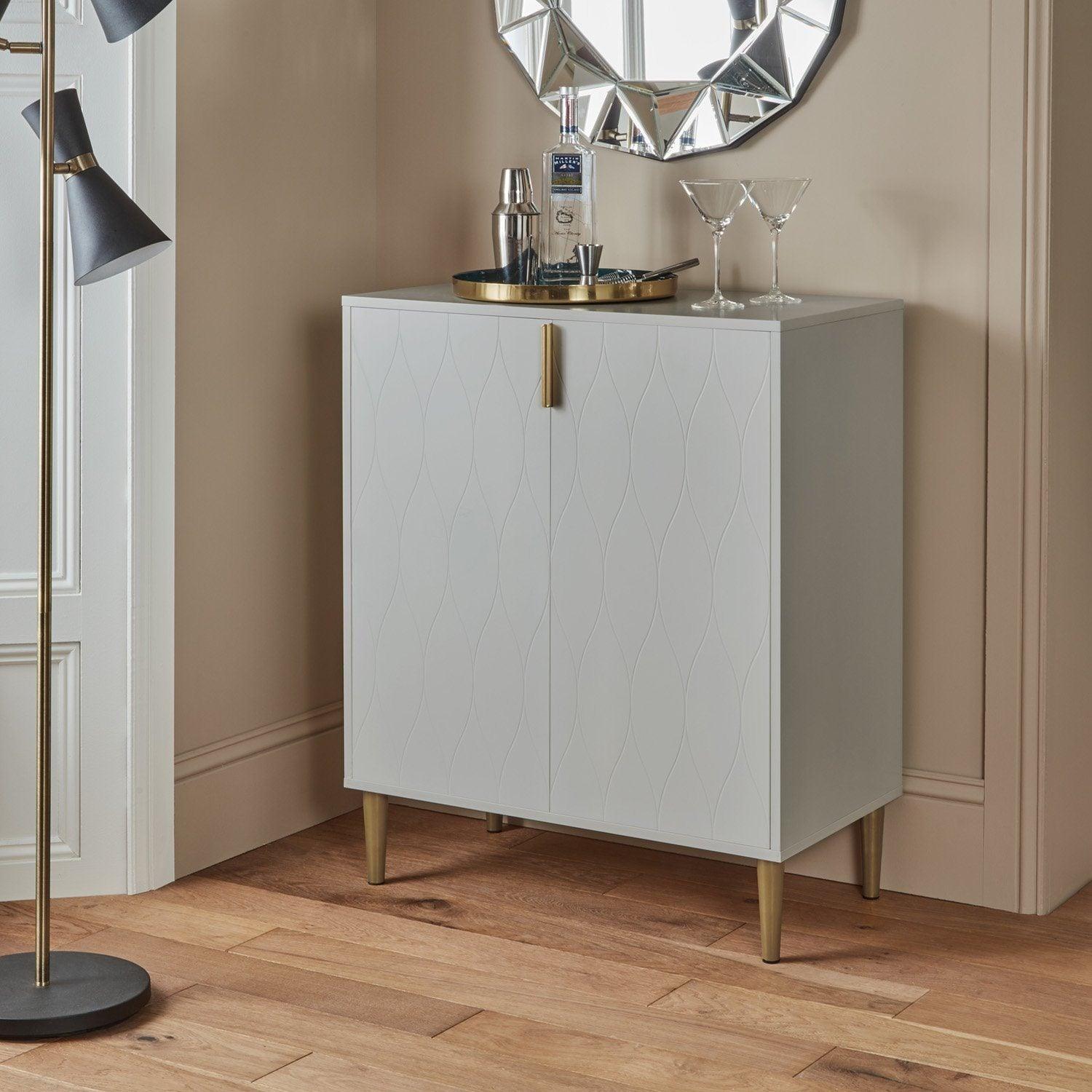 Gloria 2 Door Small Sideboard & Brass Legs