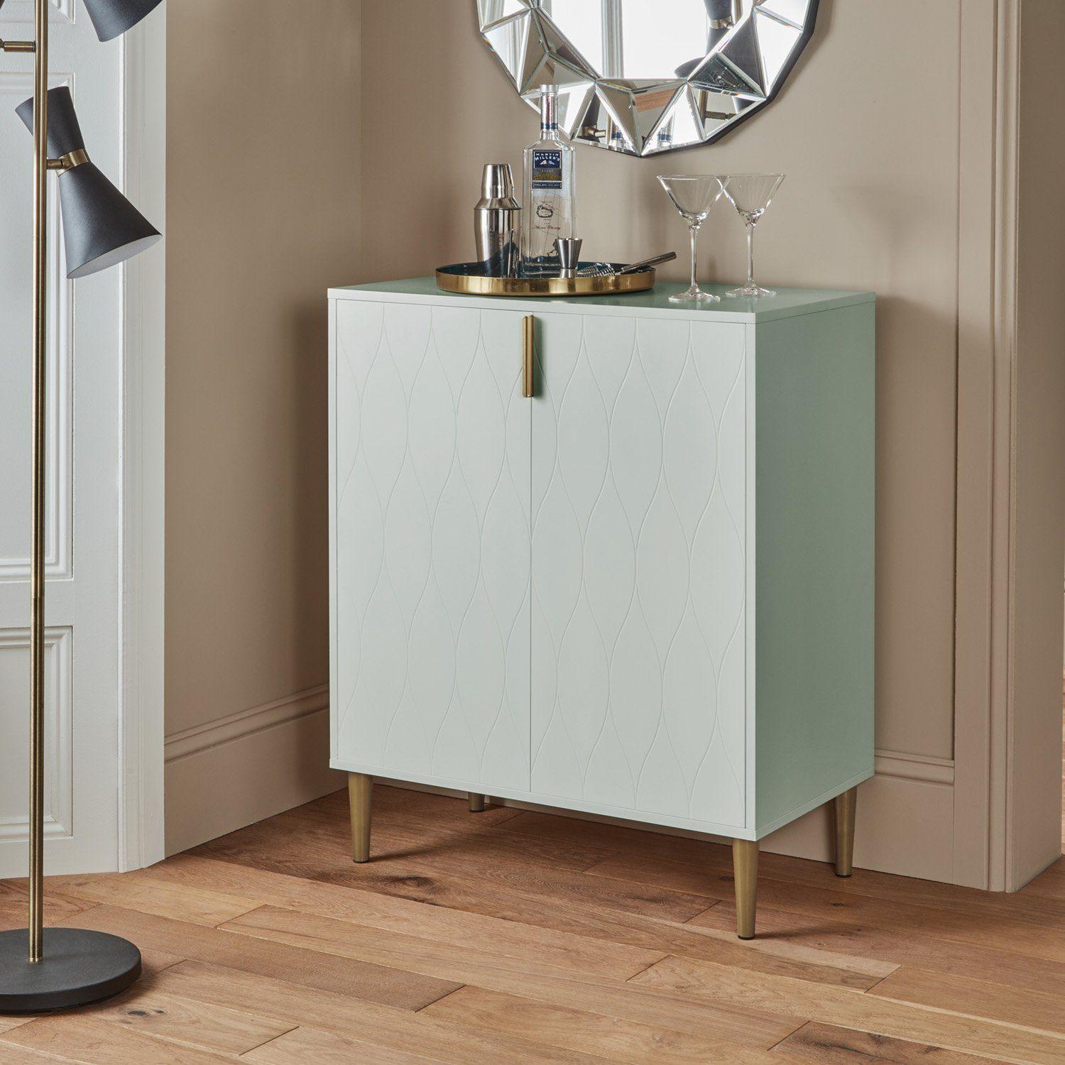 Gloria 2 Door Small Sideboard Sage & Brass Legs